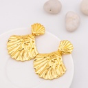 Aretes colgante concha de mar baño 18k