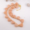 Collar corazones resina baño 18k