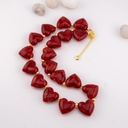 Collar corazones resina baño 18k