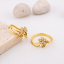 Anillo ajustable fino con zirconias baño 18k