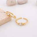 Anillo ajustable fino con zirconias baño 18k