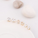 Aretes piercing set de 3 pares acero inoxidable con zirconias