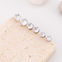 Aretes piercing set de 3 pares acero inoxidable con zirconias