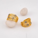 Anillo con trebol de zirconias baño 18k