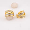 Anillo dos tonos con zirconias baño 18k