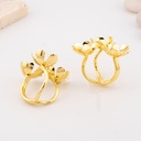 Anillo con 3  flores baño 18k