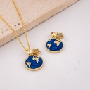 Dije de mundo esmaltado micropave y baño 18k