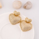 Aretes colgantes corazon con zirconia baño 18k
