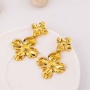 Aretes colgantes flor en acero inoxidable