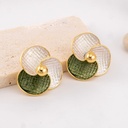 Aretes stud flor esmaltada baño 18k