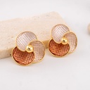Aretes stud flor esmaltada baño 18k