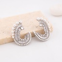Aretes zirconia con perlas baño 18k