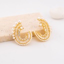 Aretes zirconia con perlas baño 18k