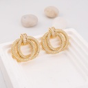 Aretes doble aro con zirconia baño 18k
