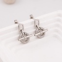Aretes colgantes con zirconia baño 18k