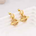 Aretes colgantes con zirconia baño 18k