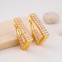 Aretes hoops con zirconias baño 18k