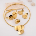 Conjunto de 4 piezas, collar chocker, aretes, anillo y pulsera en acero inoxidable