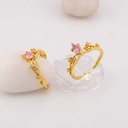 Anillo ajustable  fino con zirconias baño 18k