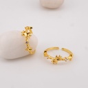 Anillo ajustable  fino con zirconias baño 18k