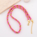 Collar de hilo trenzazo con hilo metalizado baño 18k