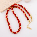Collar de hilo trenzazo con hilo metalizado baño 18k