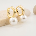 Aretes hoop con perlas baño 18k