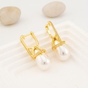 Aretes hoops con zirconias y perla shell baño 18k