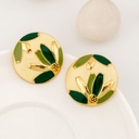 Aretes decorados con flores esmaltado baño 18k