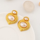 Aretes stud en acero inoxidable con Perla