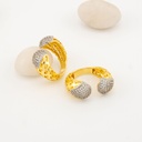 Anillo ajustable doble tono baño 18k