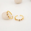Anillo Ajustable flor baño 18k