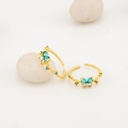 Anillo Ajustable flor baño 18k