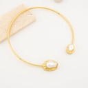 collar chocker con perla barroca baño 18k