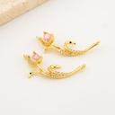 Enlace tulipan rosa en micropave y baño 18k