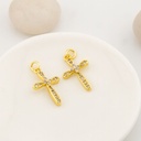 Dije cruz micropave y baño 18k