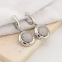 Aretes colgantes con zirconias baño 18k plateado