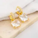 Aretes colgantes con zirconias baño 18k