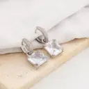 Aretes colgantes con zirconias baño 18k plateado