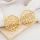Aretes stud circulares con zirconias baño 18k