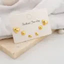 Conjunto de 3 pares de Aretes piercing baño 18k