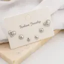 Conjunto de 3 pares de Aretes piercing baño 18k plateado