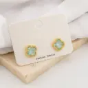 Aretes trebol con zirconias  baño 18k