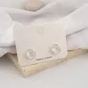 Aretes trebol con zirconias  baño 18k