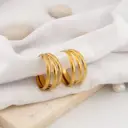 Aretes tres argollas acero inoxidable