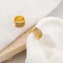 Aretes earcuff con zirconias baño 18k