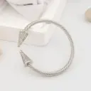 Brazalete con zirconias  baño 18k plateada