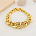 Pulsera eslabones con zirconias baño 18k