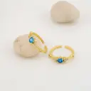 Anillo fino ajustable con zirconias  baño 18k