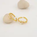 Anillo fino ajustable con zirconias  baño 18k